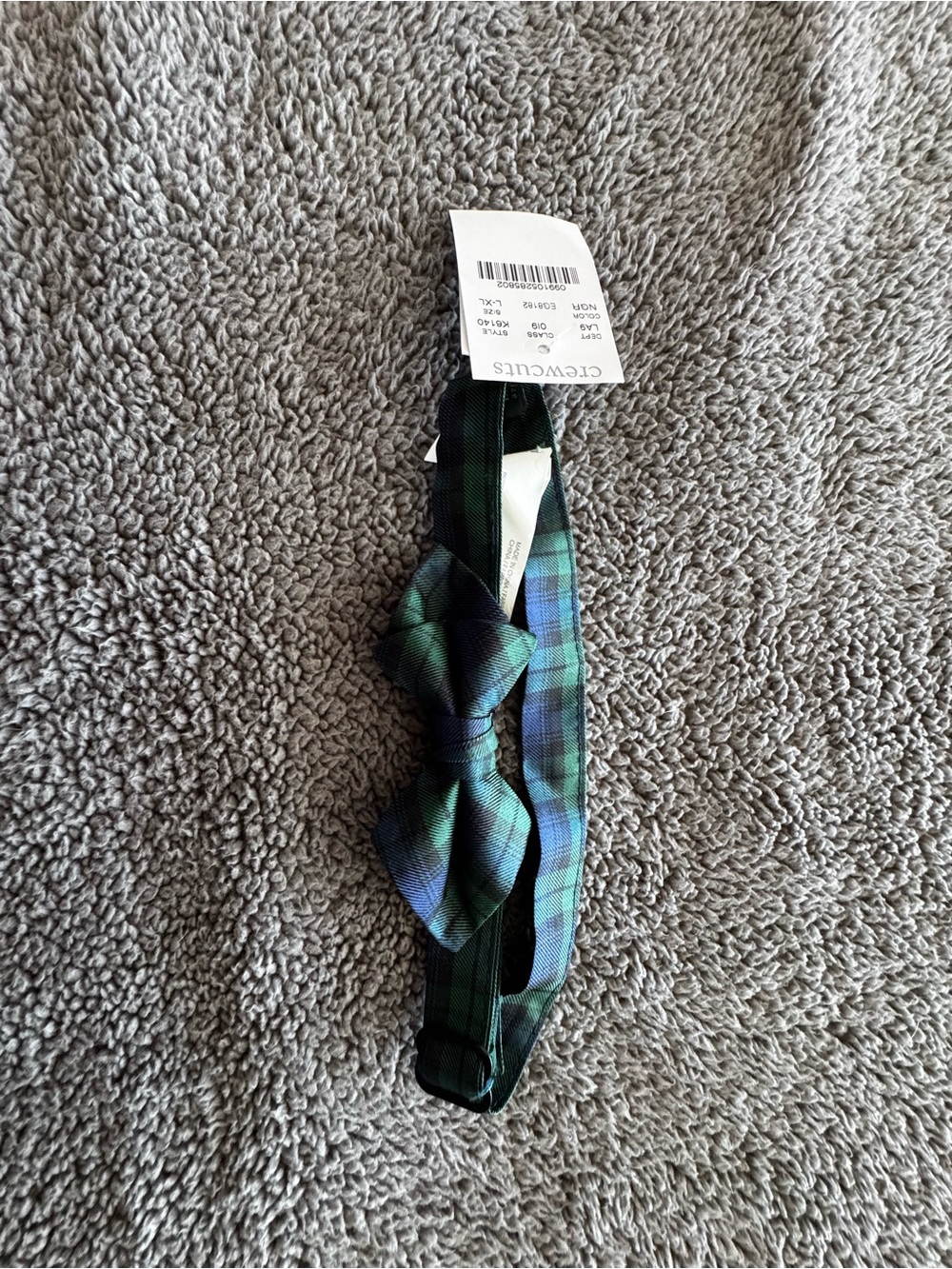 Crewcuts Boys Silk Green and Blue Blackwatch Tartan Plaid Bow Tie